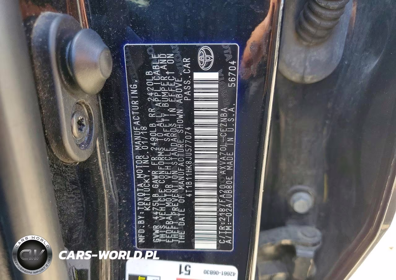 2018 Toyota Camry Le VIN:4T1B11HK8JU577074 - 12
