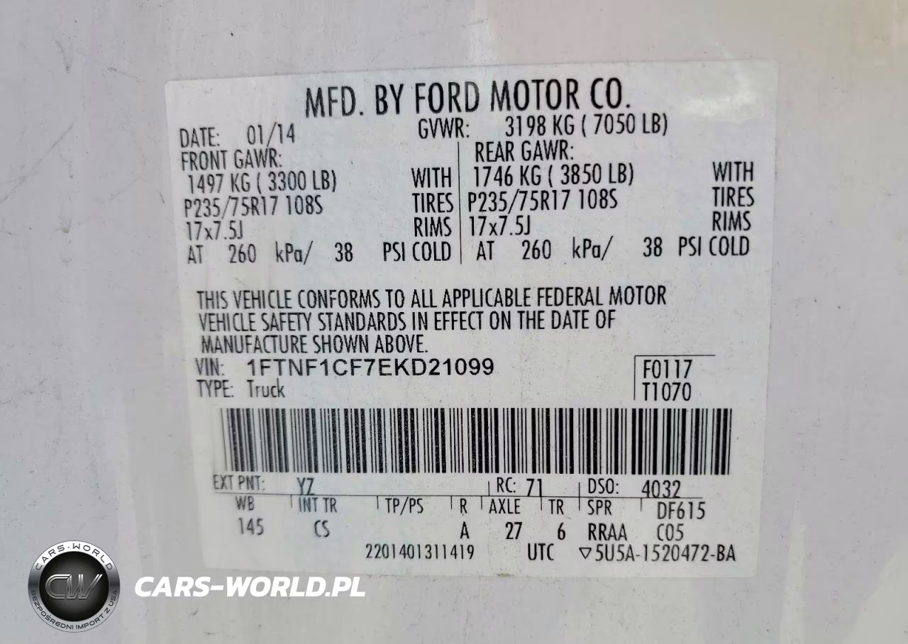 2014 Ford F150 VIN:1FTNF1CF7EKD21099 - 12