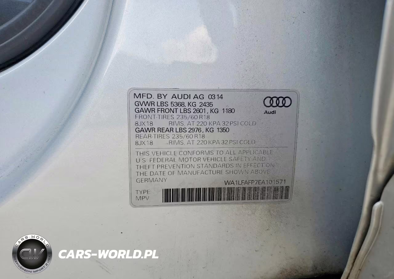 2014 Audi Q5 Premium Plus VIN:WA1LFAFP7EA101571 - 13