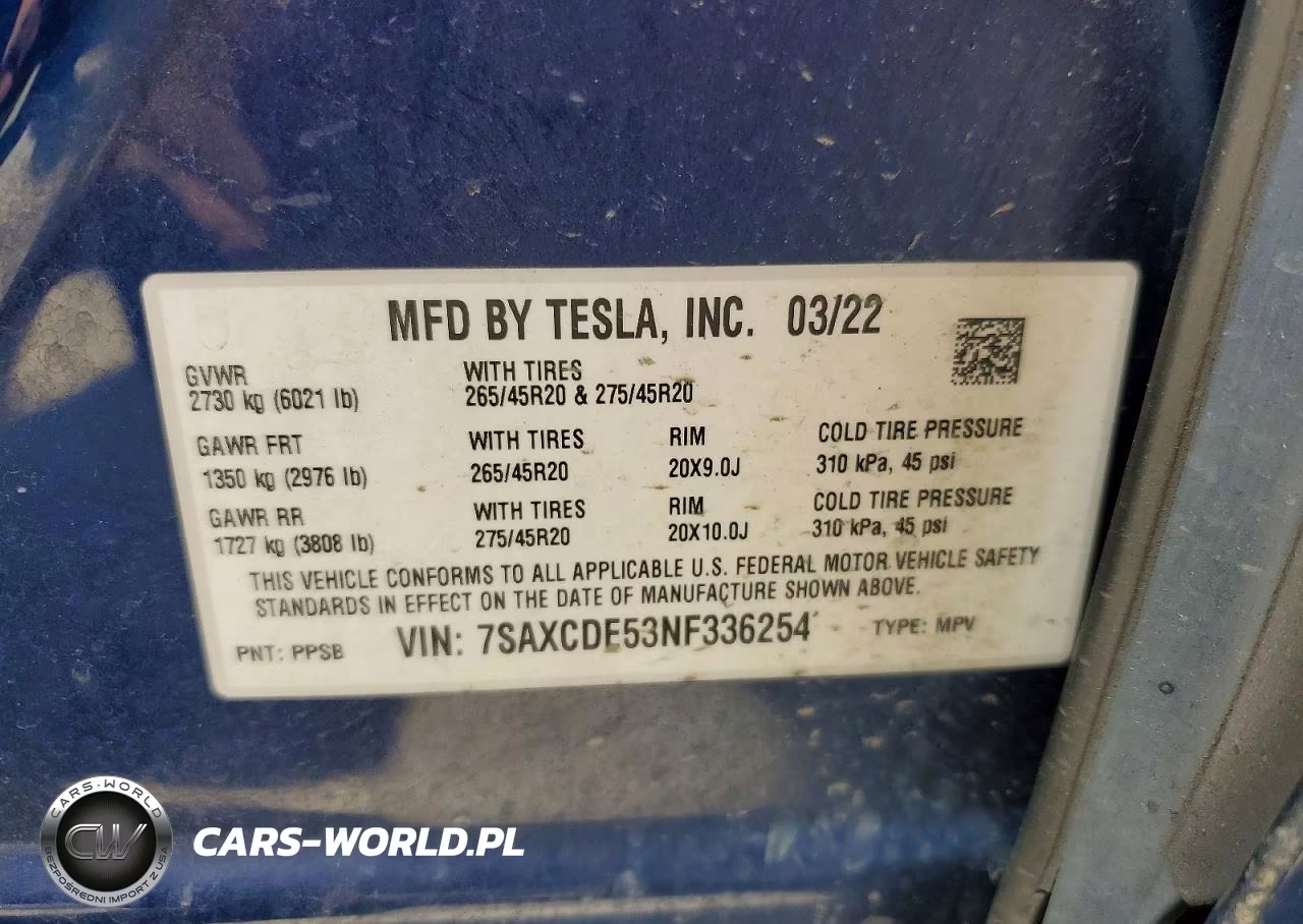 2022 Tesla Model X VIN:7SAXCDE53NF336254 - 13