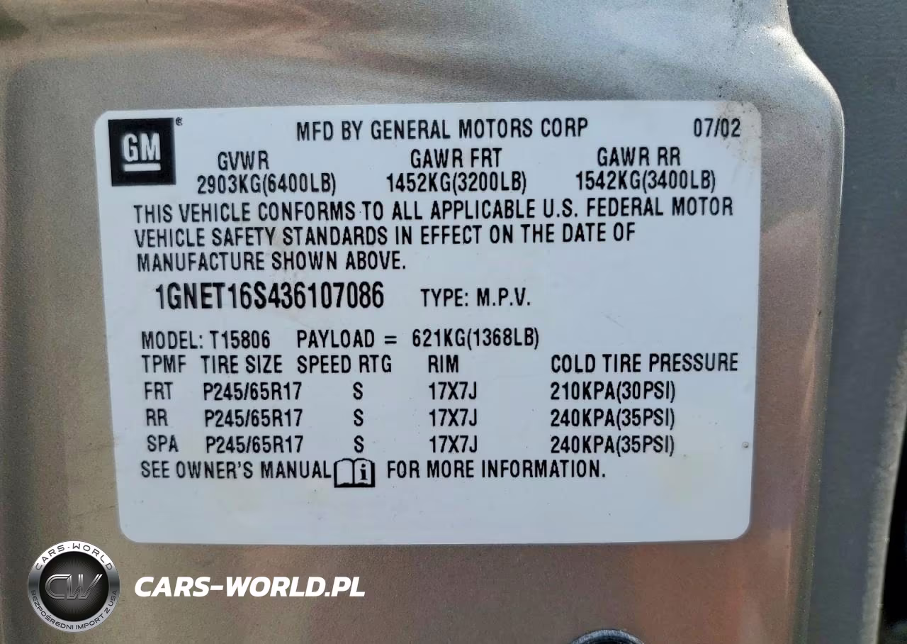 2003 Chevrolet Trailblazer Ext VIN:1GNET16S436107086 - 13