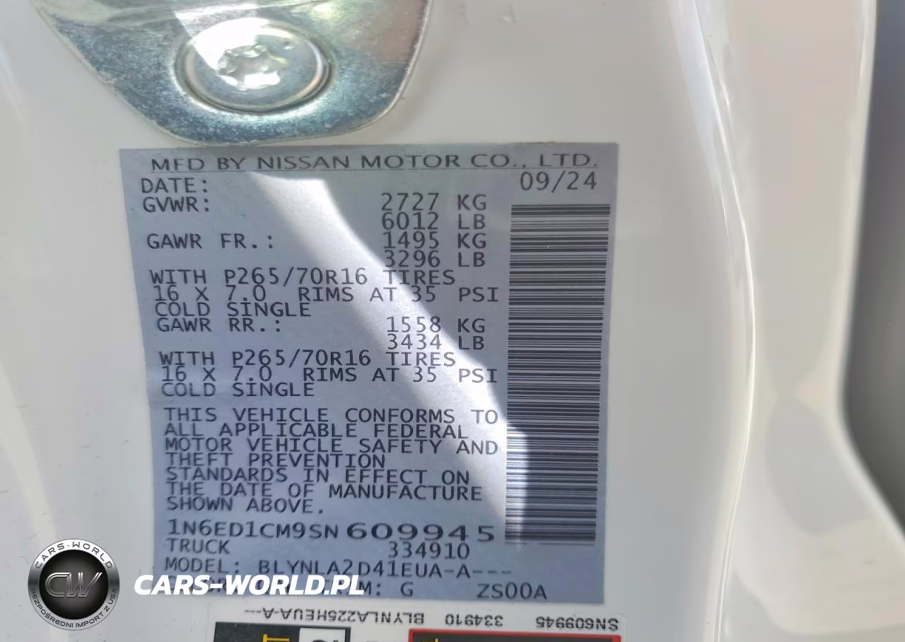 2025 Nissan Frontier S VIN:1N6ED1CM9SN609945 - 12