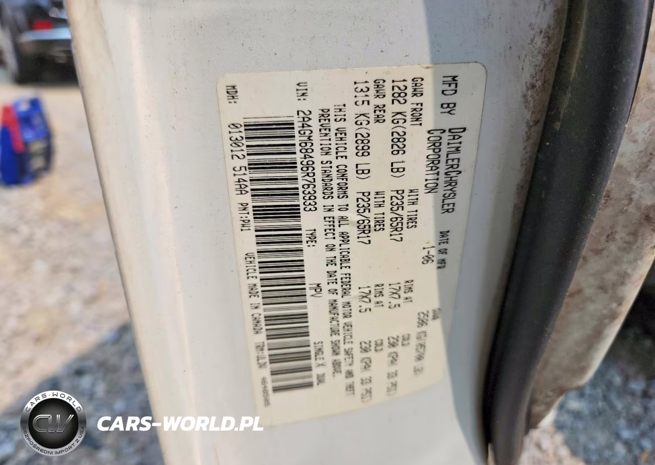 2006 Chrysler Pacifica Touring VIN:2A4GM68496R763933 - 13