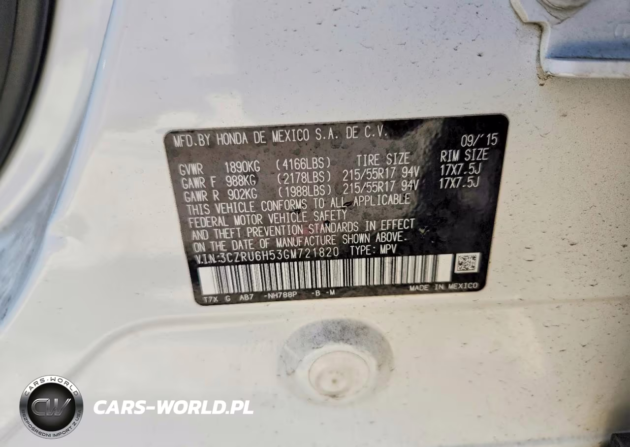 2016 Honda Hr-V Ex VIN:3CZRU6H53GM721820 - 12
