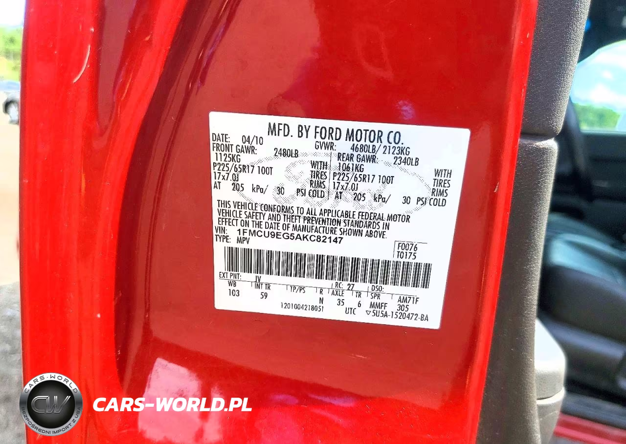 2010 Ford Escape Limited VIN:1FMCU9EG5AKC82147 - 13