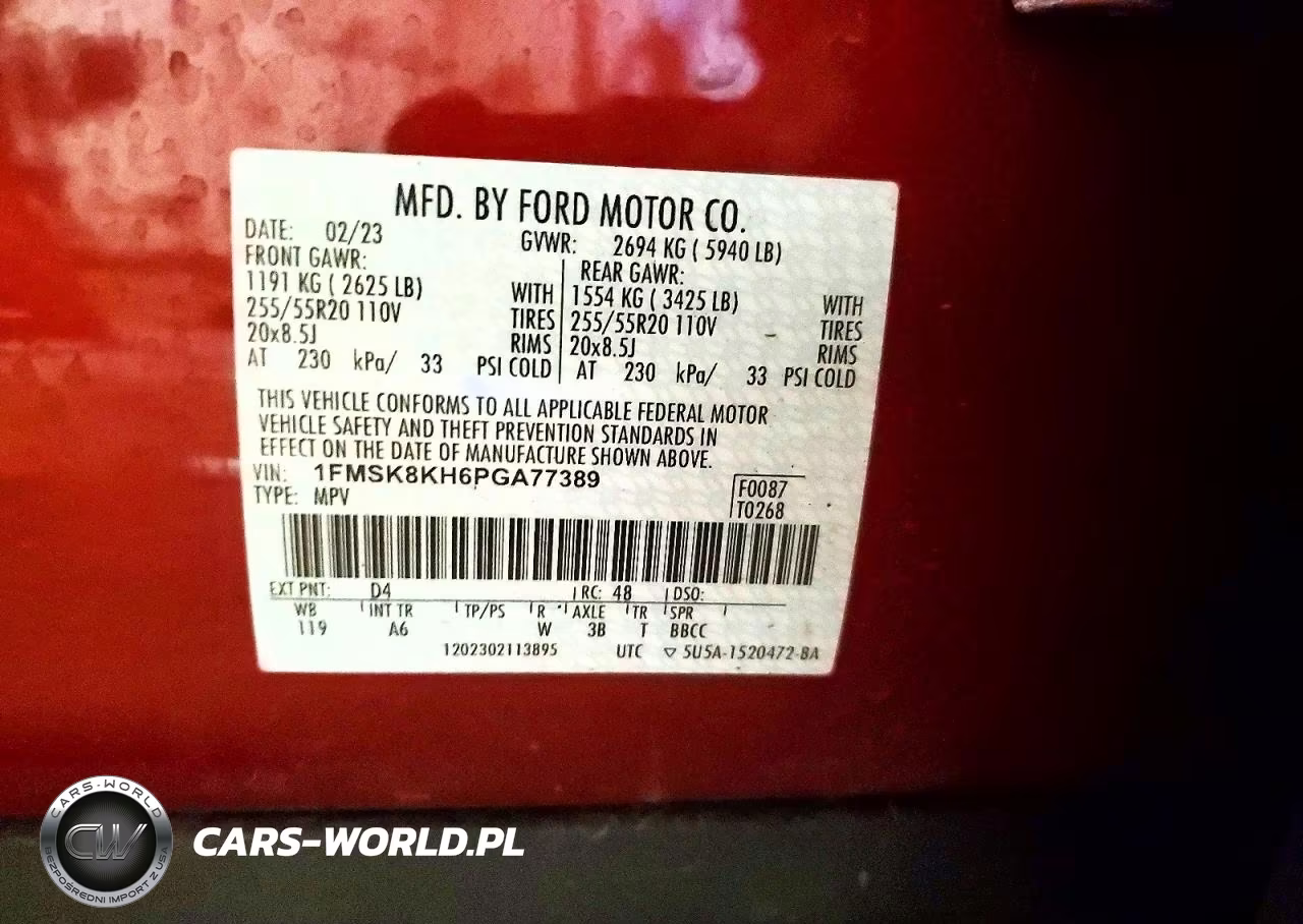2023 Ford Explorer St-Line VIN:1FMSK8KH6PGA77389 - 14