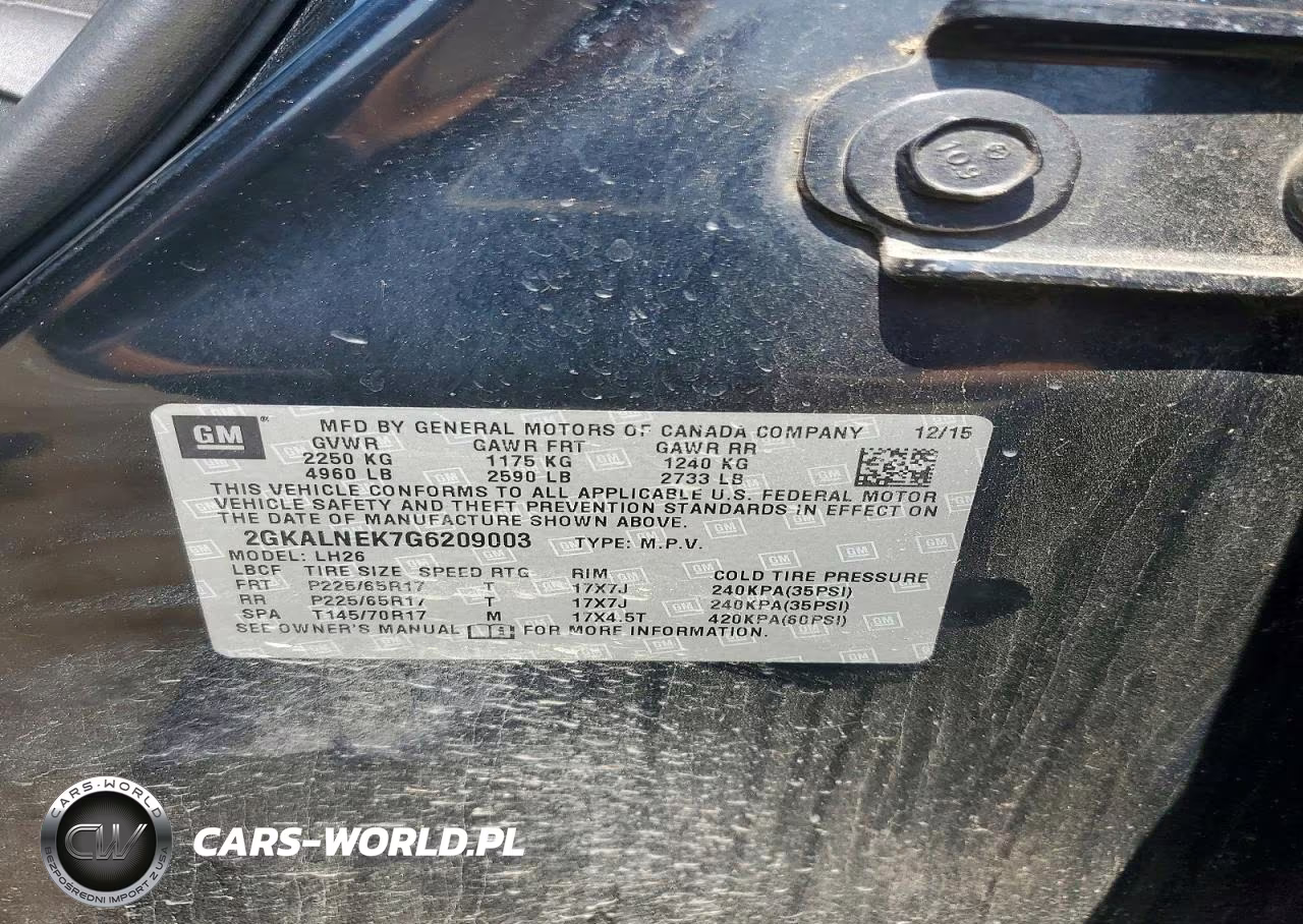 2016 GMC Terrain Sle VIN:2GKALNEK7G6209003 - 12