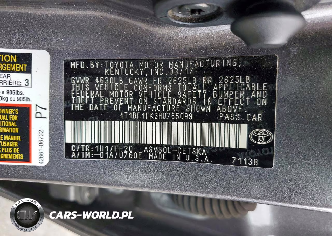 2017 Toyota Camry Se VIN:4T1BF1FK2HU765099 - 13