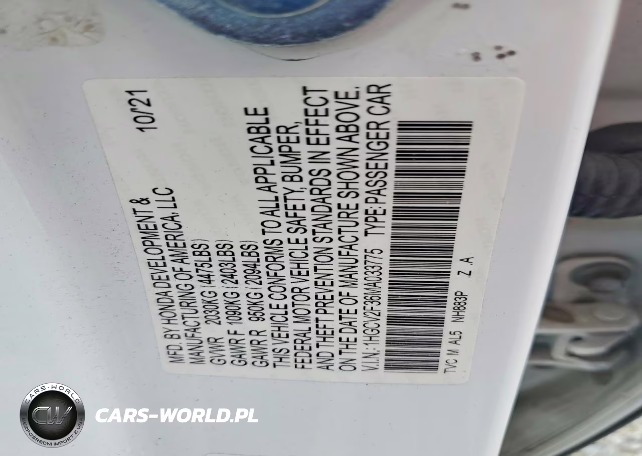 2021 Honda Accord Sport VIN:1HGCV2F36MA033775 - 12