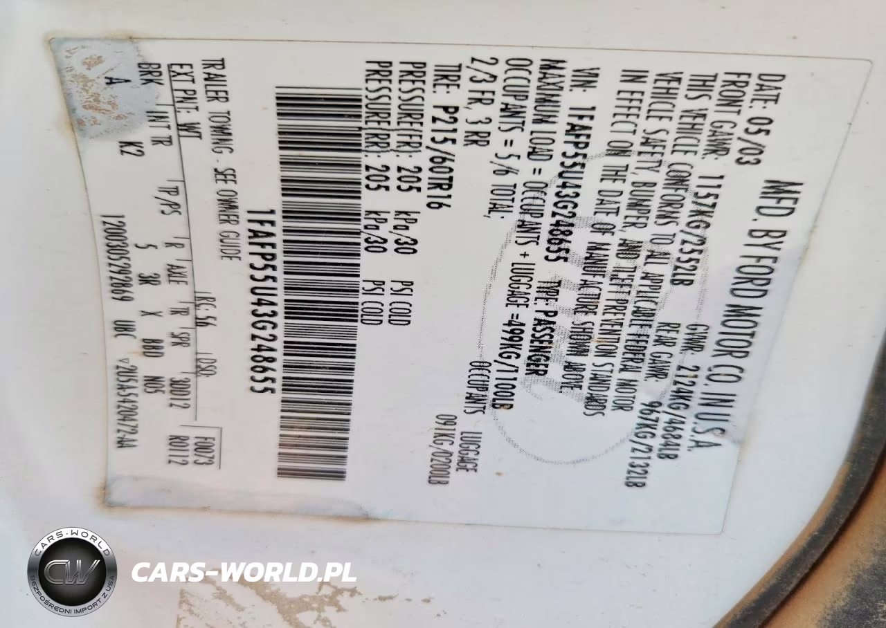 2003 Ford Taurus Ses VIN:1FAFP55U43G248655 - 12