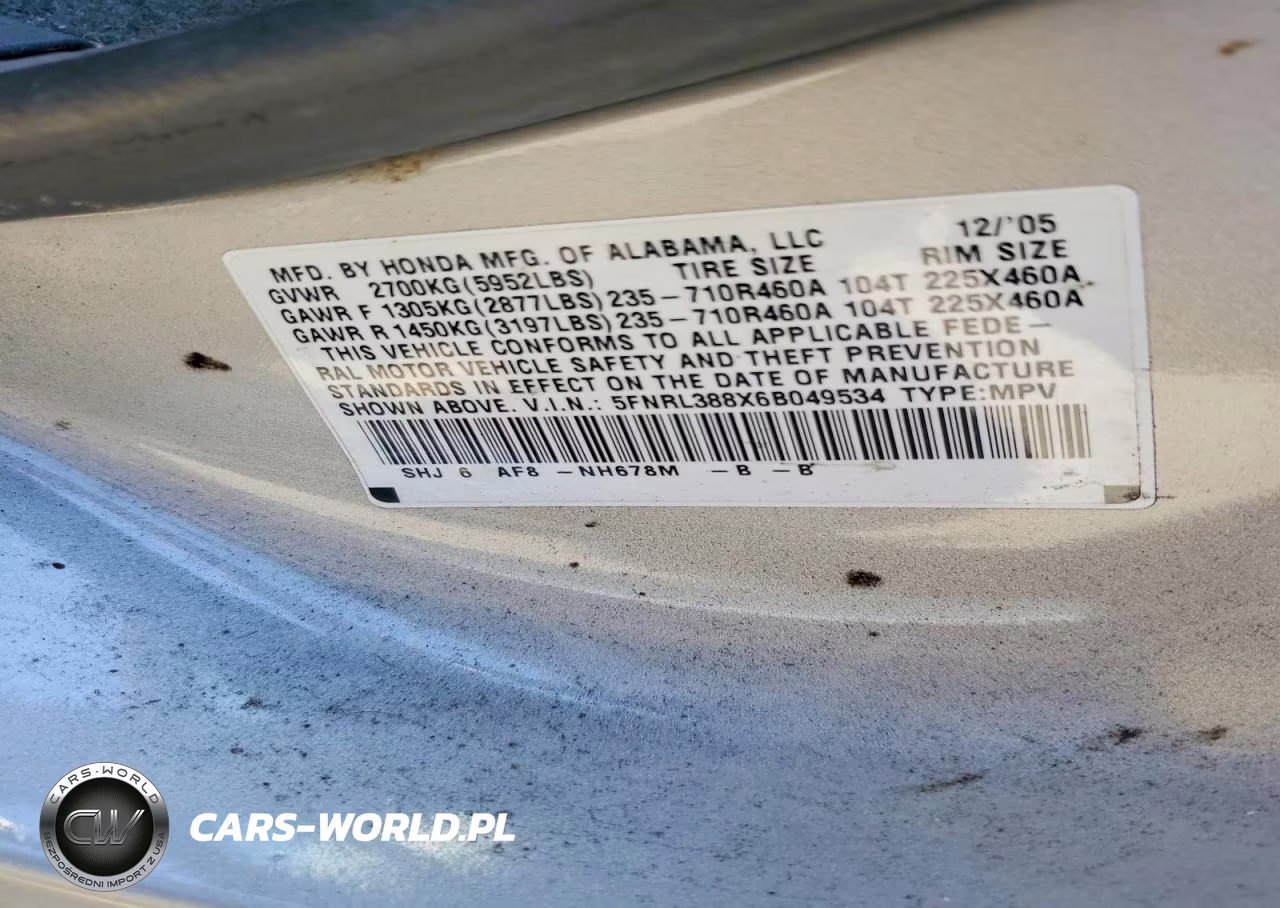 2006 Honda Odyssey Touring VIN:5FNRL388X6B049534 - 13