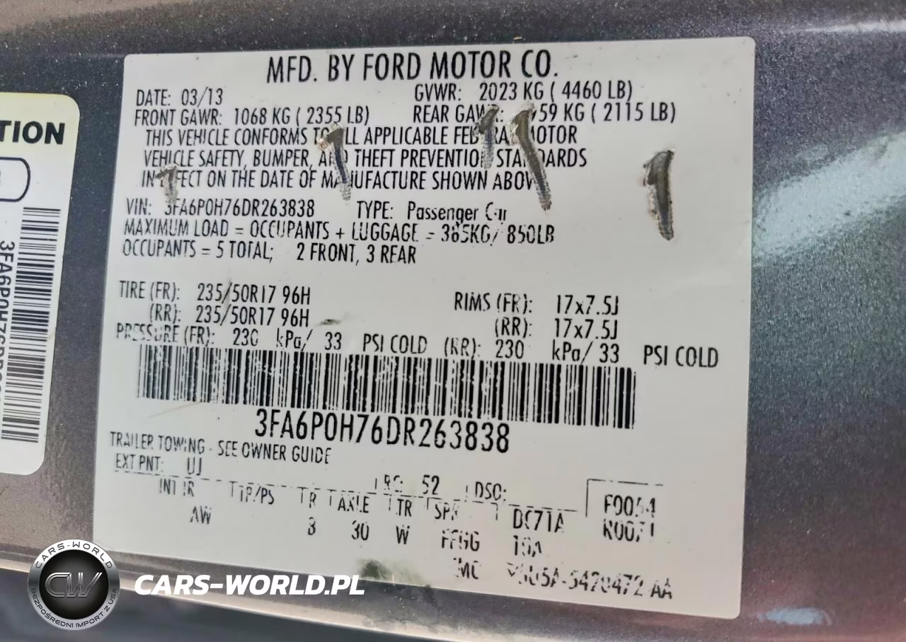2013 Ford Fusion Se VIN:3FA6P0H76DR263838 - 12
