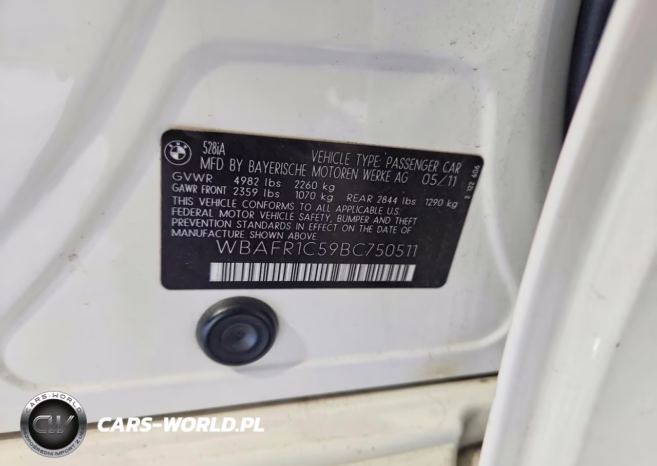 2011 BMW 528 I VIN:WBAFR1C59BC750511 - 13
