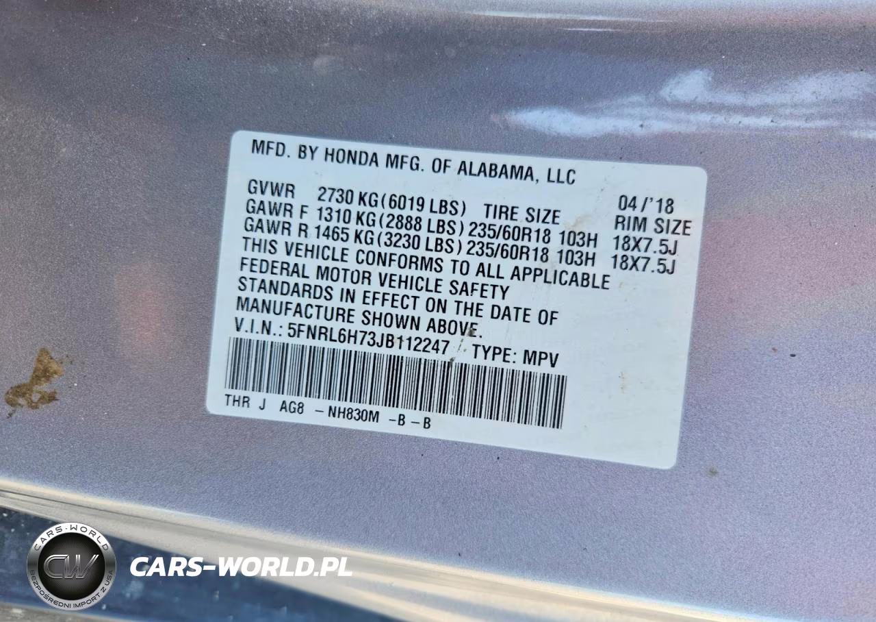 2018 Honda Odyssey Exl VIN:5FNRL6H73JB112247 - 13