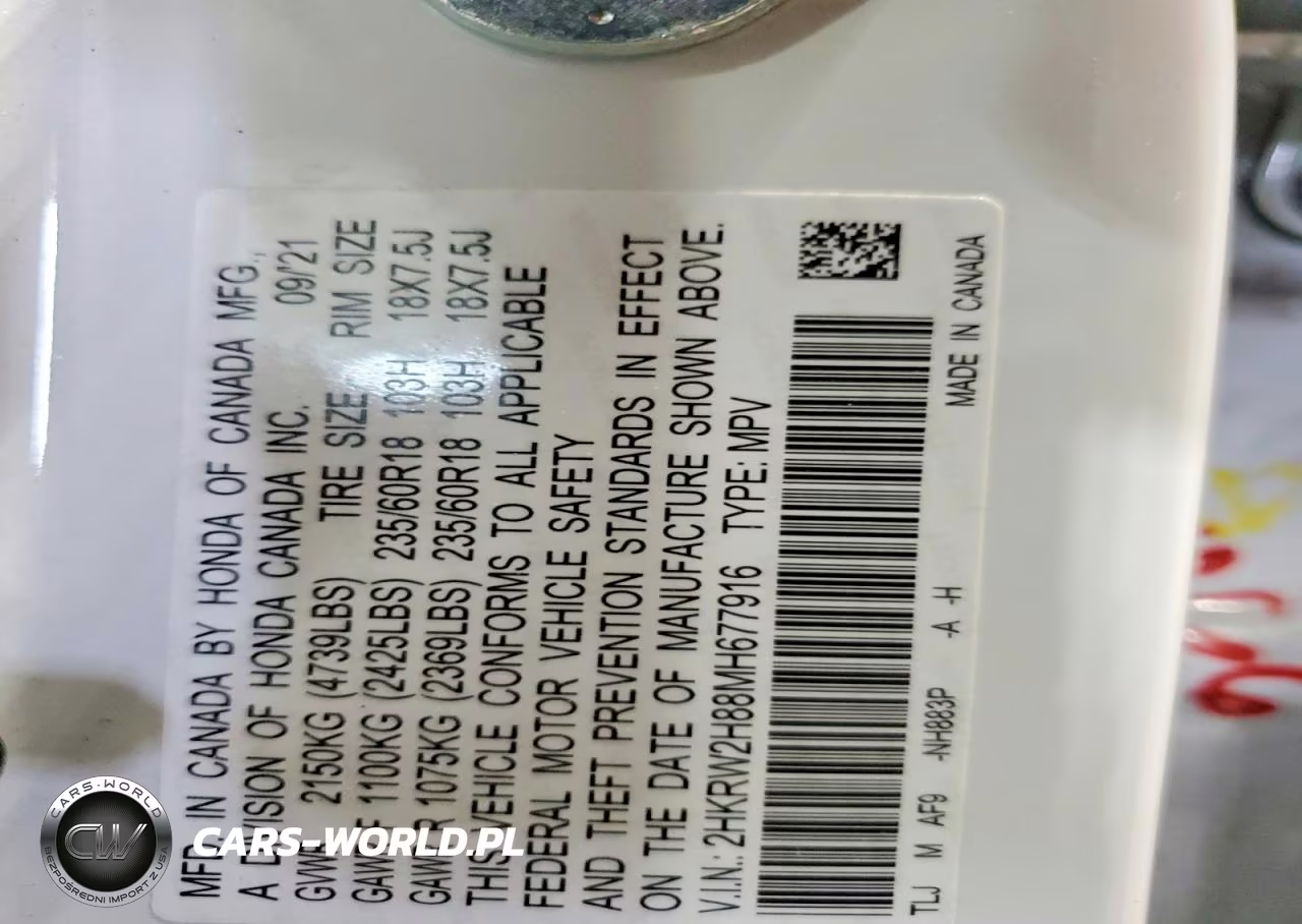 2021 Honda Cr-V Exl VIN:2HKRW2H88MH677916 - 14