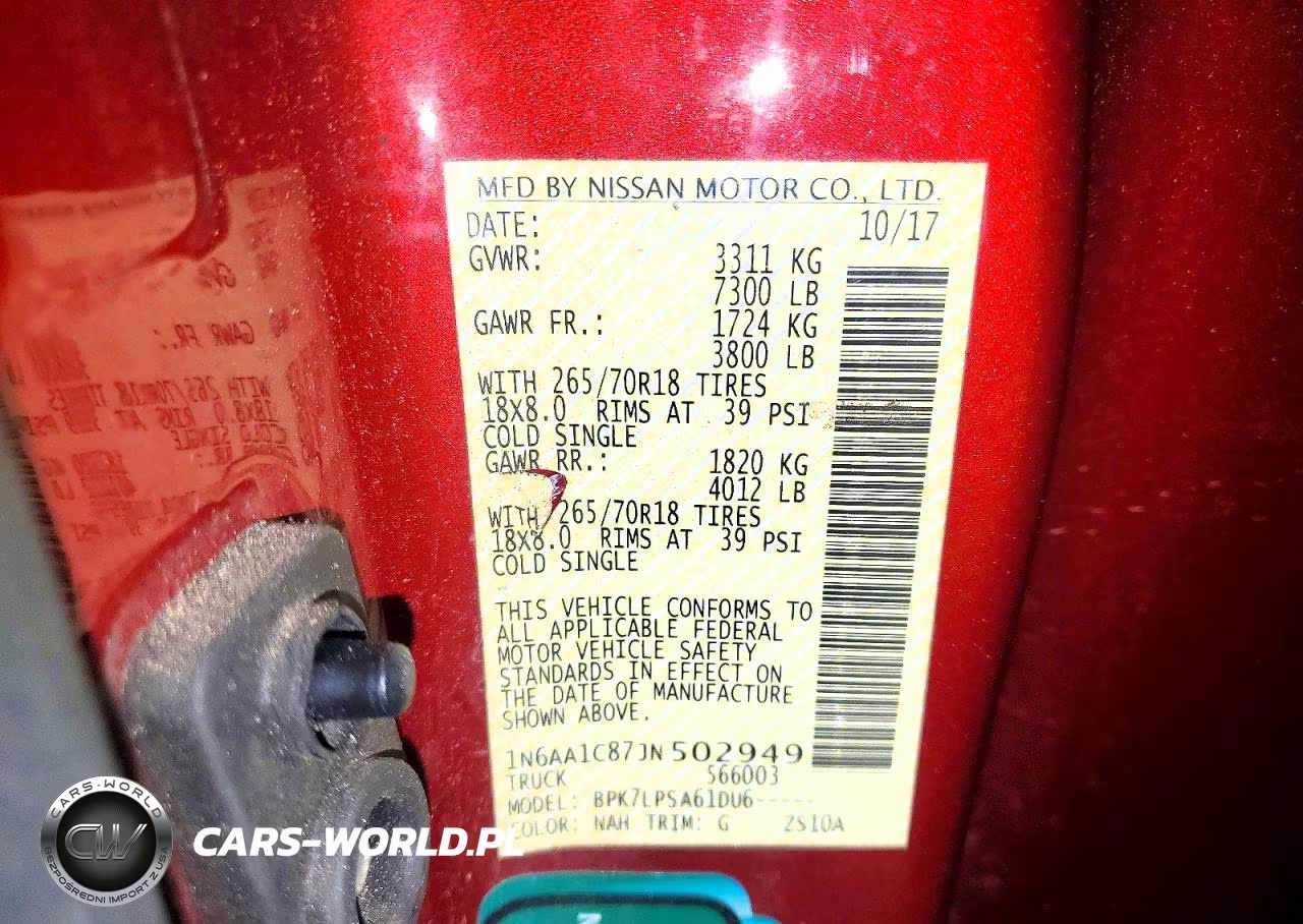 2018 Nissan Titan S VIN:1N6AA1C87JN502949 - 12