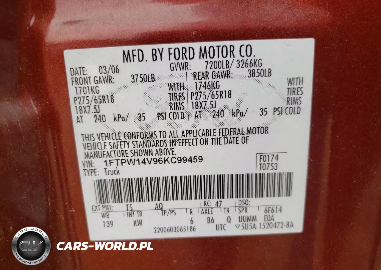 2006 Ford F150 Supercrew VIN:1FTPW14V96KC99459 - 12