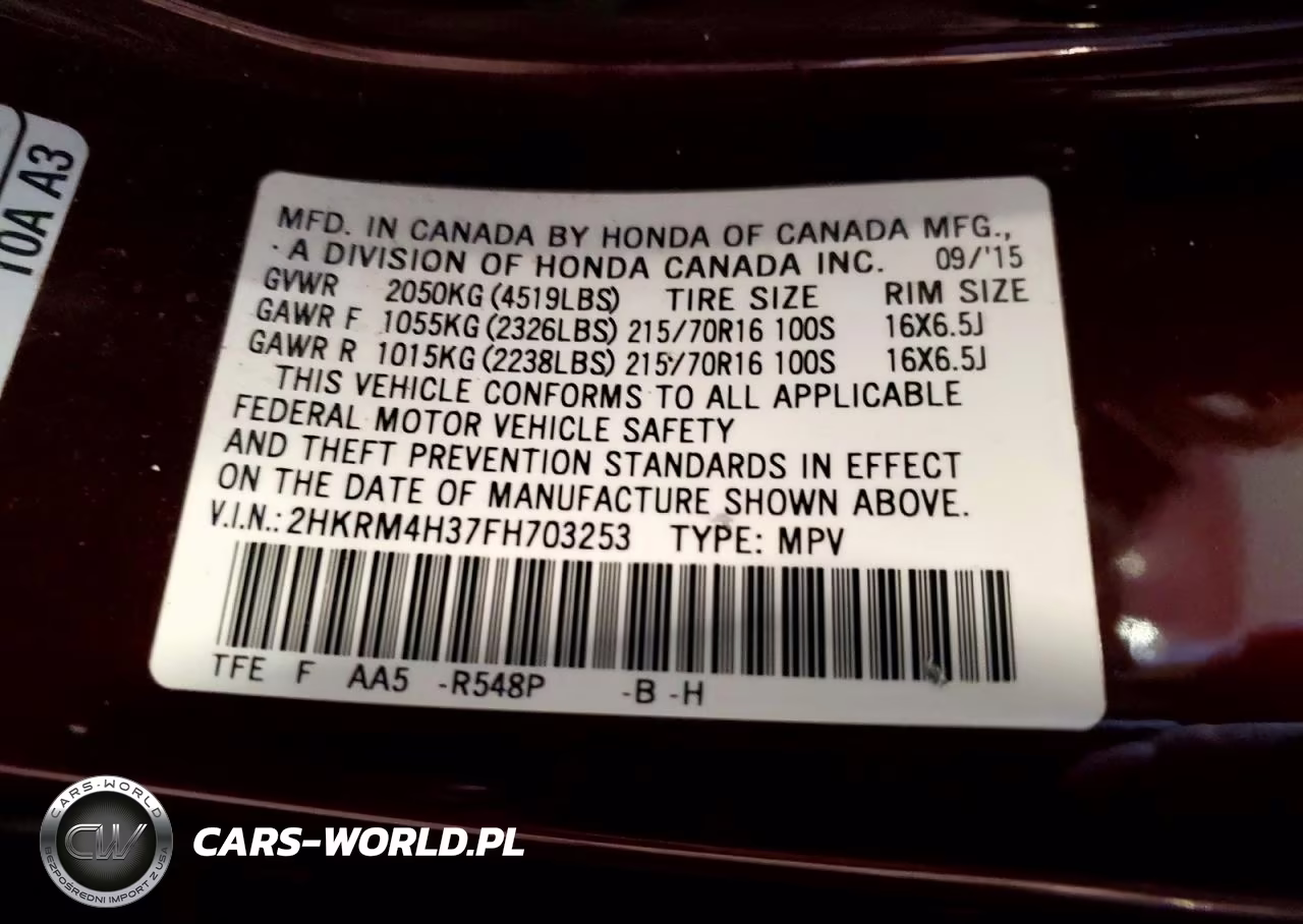 2015 Honda Cr-V Lx VIN:2HKRM4H37FH703253 - 13