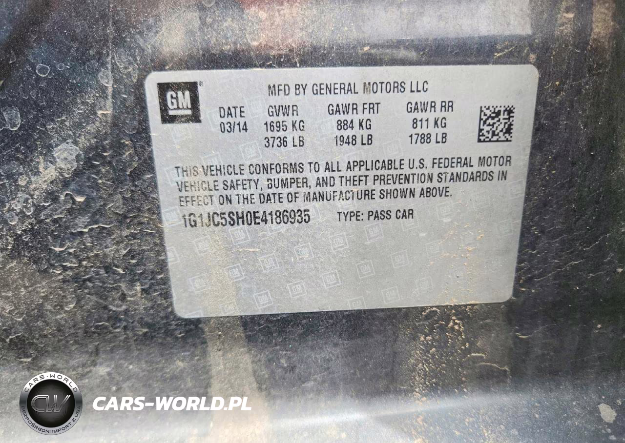 2014 Chevrolet Sonic Lt VIN:1G1JC5SH0E4186935 - 12