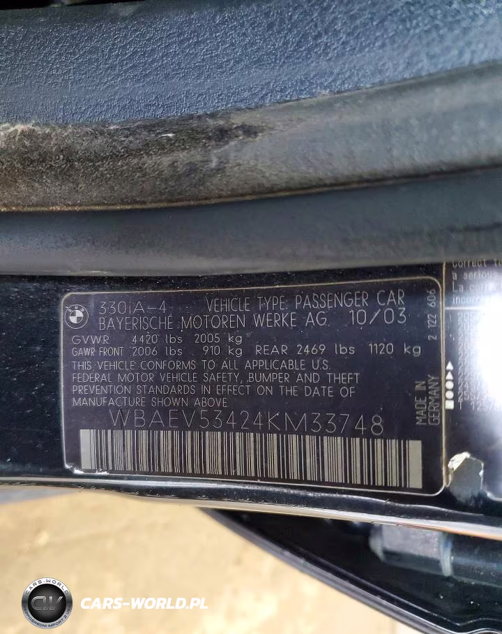 2004 BMW 330 I VIN:WBAEV53424KM33748 - 12