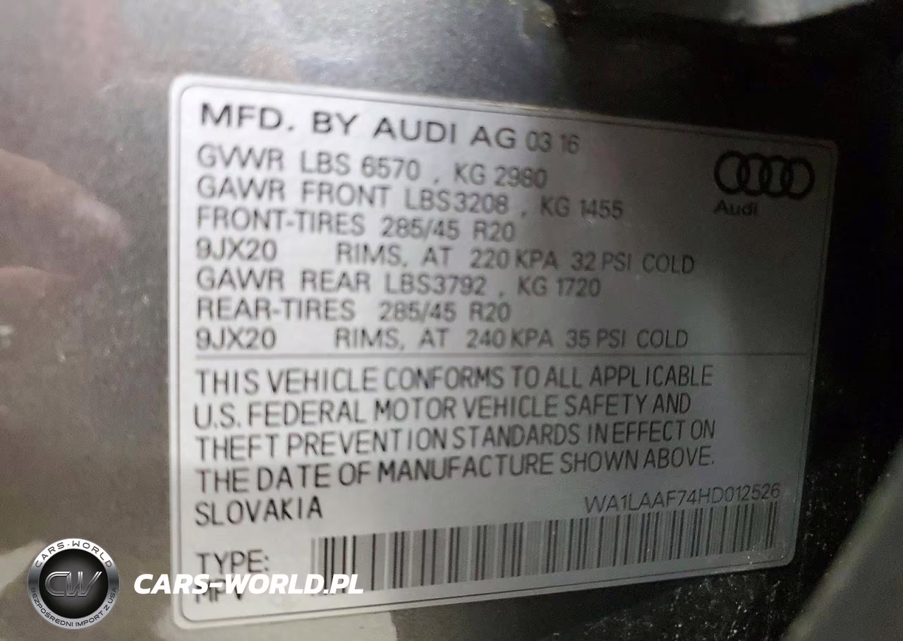 2017 Audi Q7 Premium Plus VIN:WA1LAAF74HD012526 - 13
