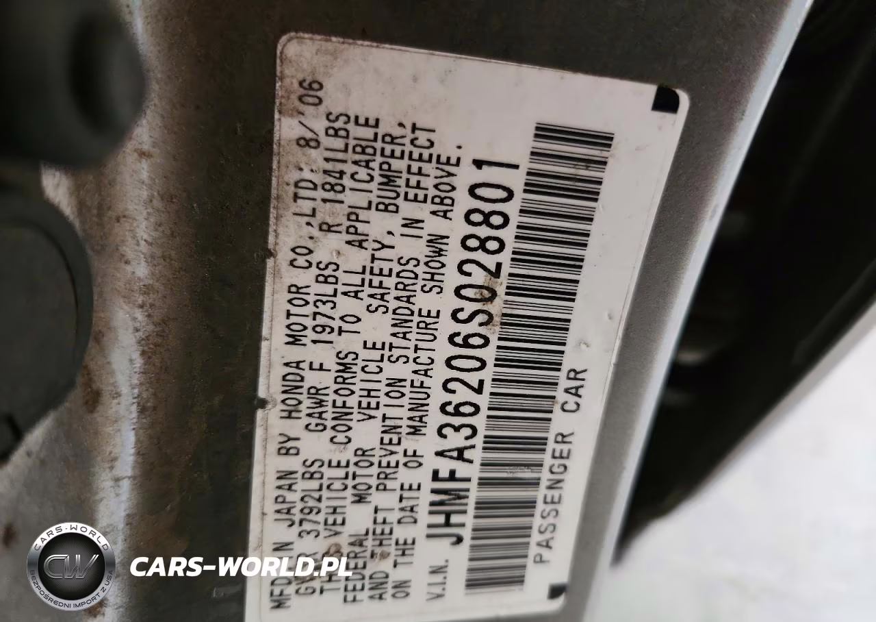 2006 Honda Civic Hybrid VIN:JHMFA36206S028801 - 12