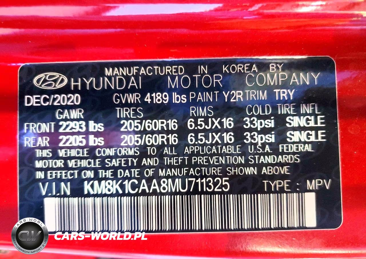 2021 Hyundai Kona Se VIN:KM8K1CAA8MU711325 - 12