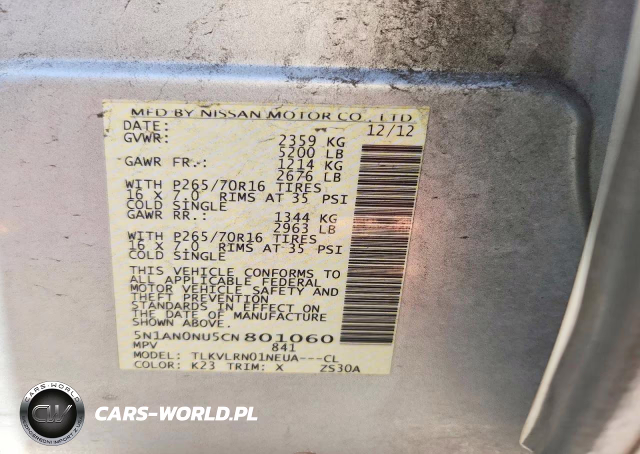 2012 Nissan Xterra X VIN:5N1AN0NU5CN801060 - 14