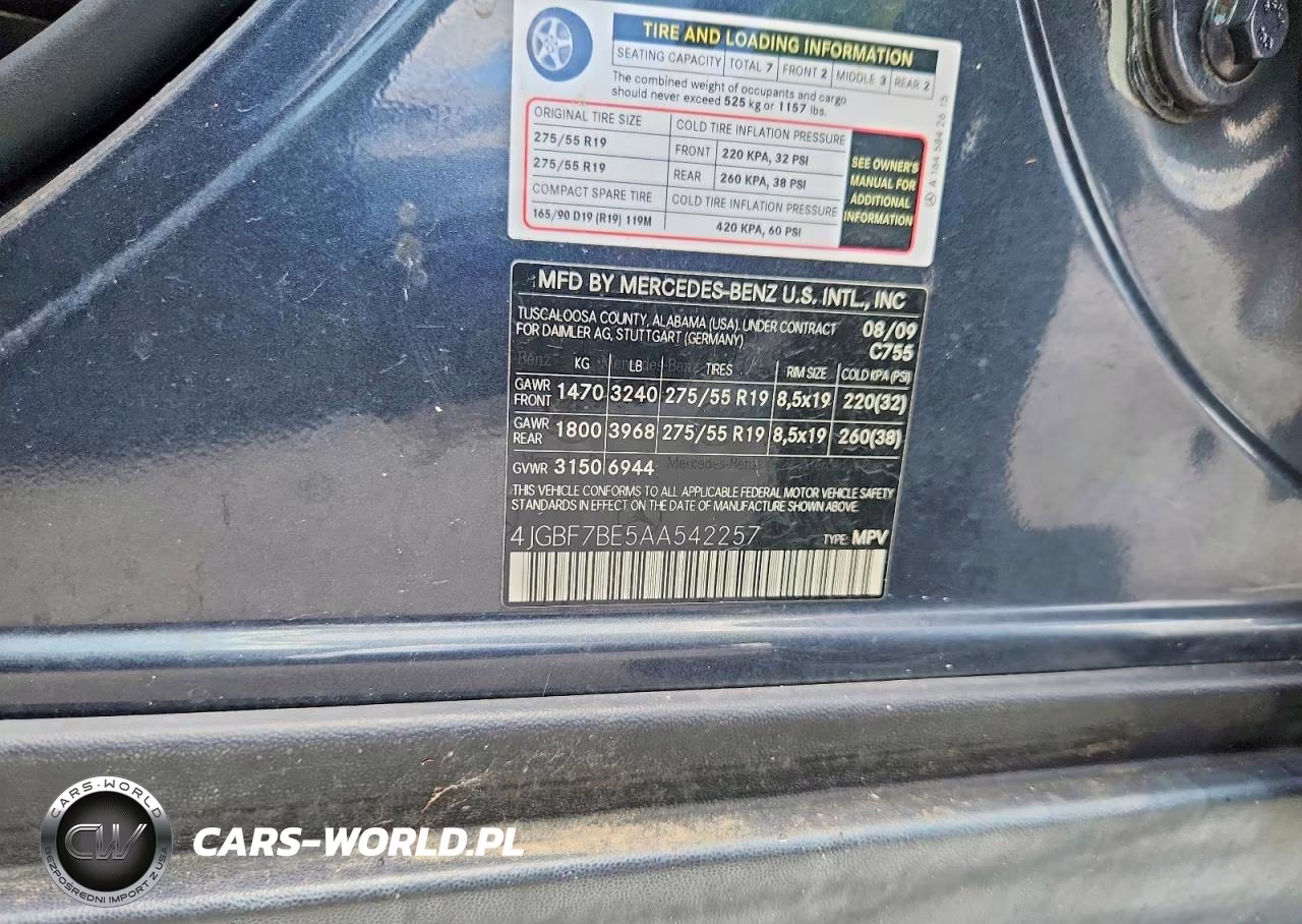 2010 Mercedes-Benz Gl-Class Gl450 4-Matic VIN:4JGBF7BE5AA542257 - 13