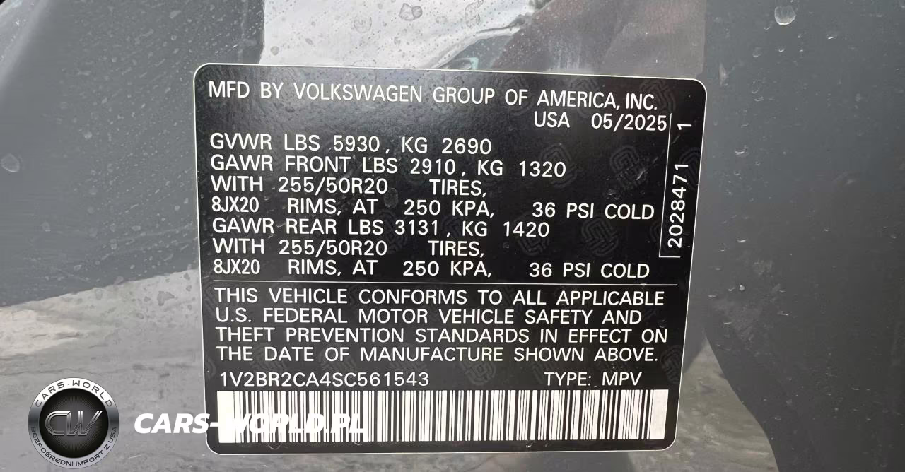 2025 Volkswagen Atlas 2.0T Sel VIN:1V2BR2CA4SC561543 - 7