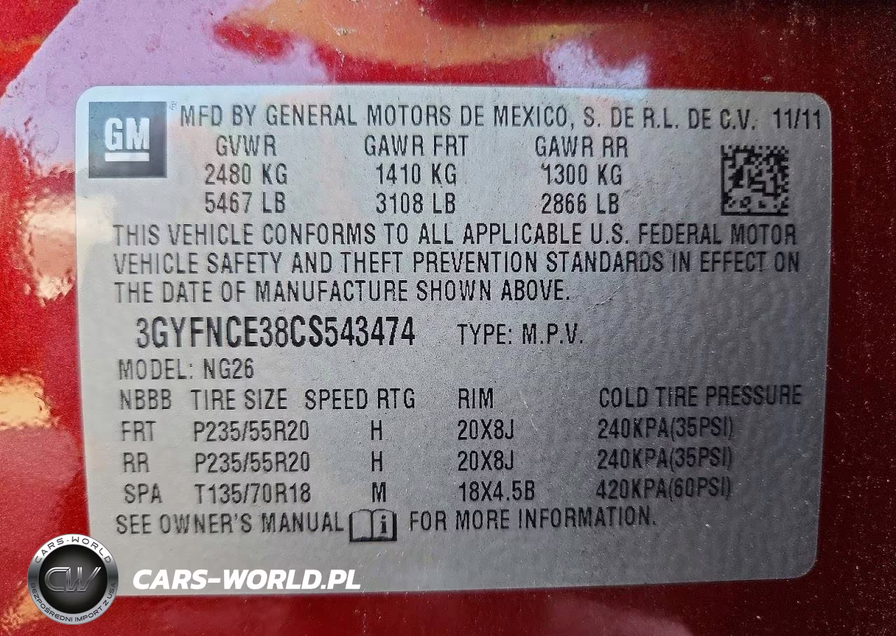 2012 Cadillac Srx Premium Collection VIN:3GYFNCE38CS543474 - 14