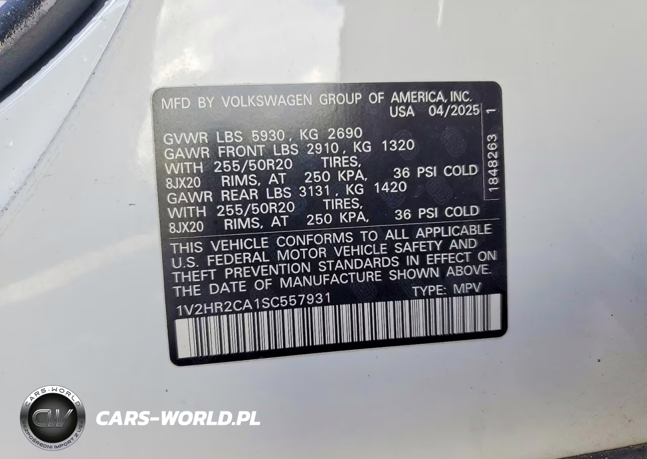 2025 Volkswagen Atlas Se VIN:1V2HR2CA1SC557931 - 13