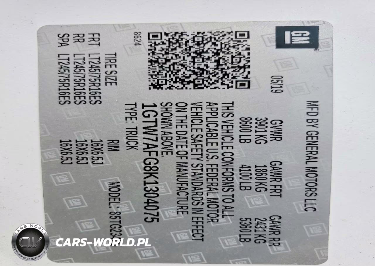 2019 GMC Savana 2500 Cargo Delivery Van VIN:1GTW7AFG8K1304075 - 13