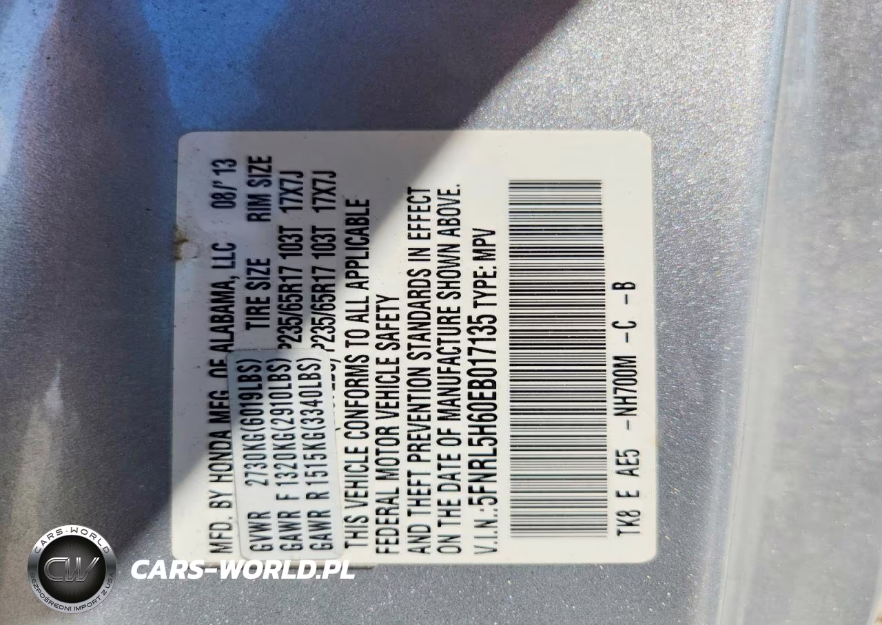 2014 Honda Odyssey Exl VIN:5FNRL5H60EB017135 - 13