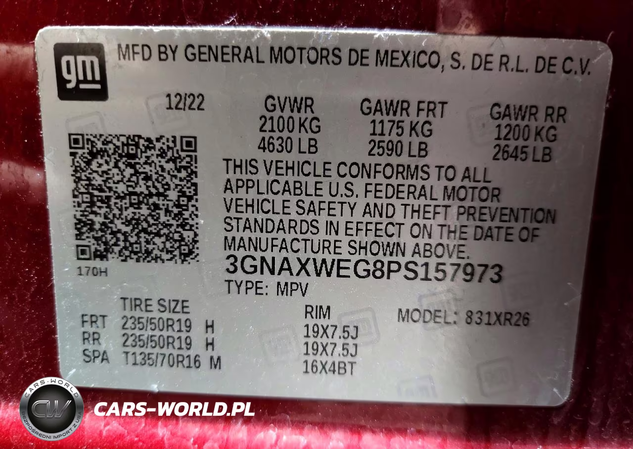 2023 Chevrolet Equinox Rs VIN:3GNAXWEG8PS157973 - 12
