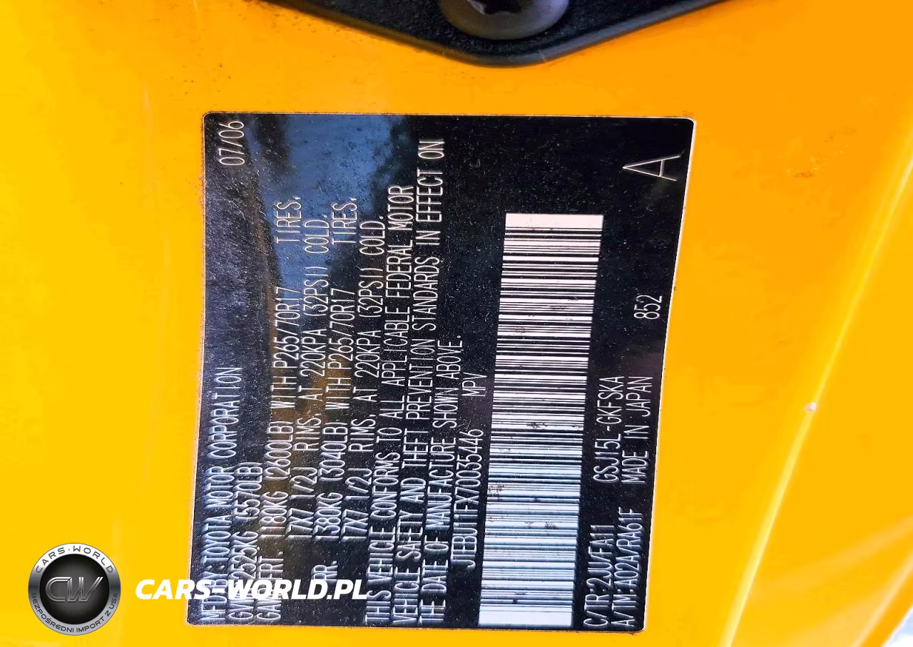 2007 Toyota Fj Cruiser Base VIN:JTEBU11FX70035446 - 13