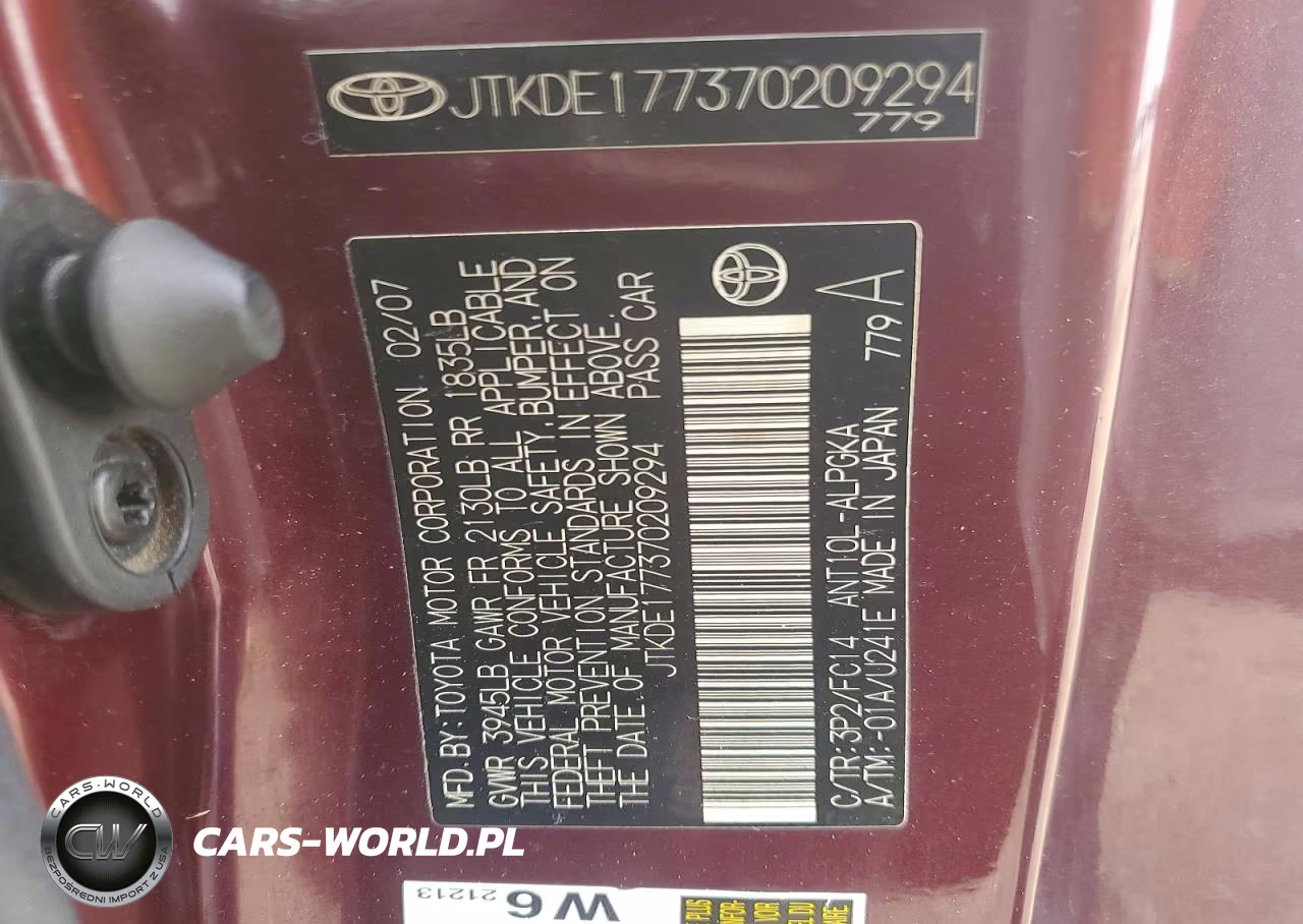 2007 Scion Tc Base VIN:JTKDE177370209294 - 12