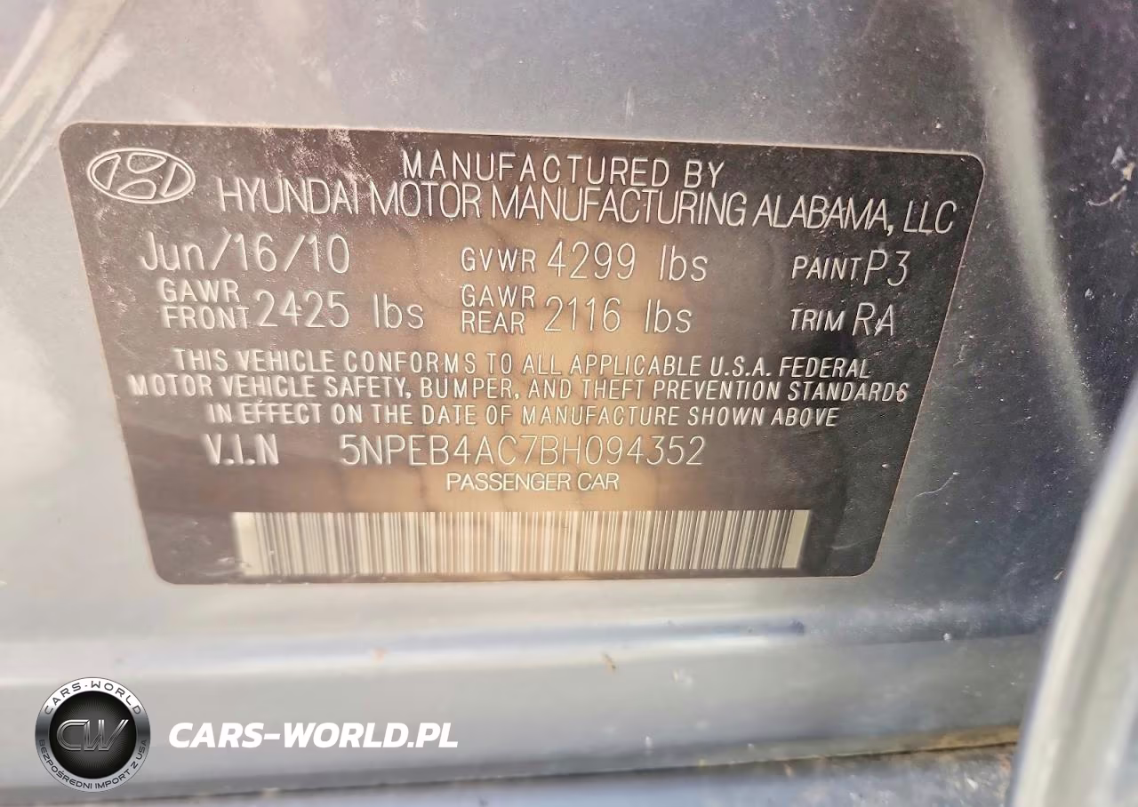 2011 Hyundai Sonata Gls VIN:5NPEB4AC7BH094352 - 12