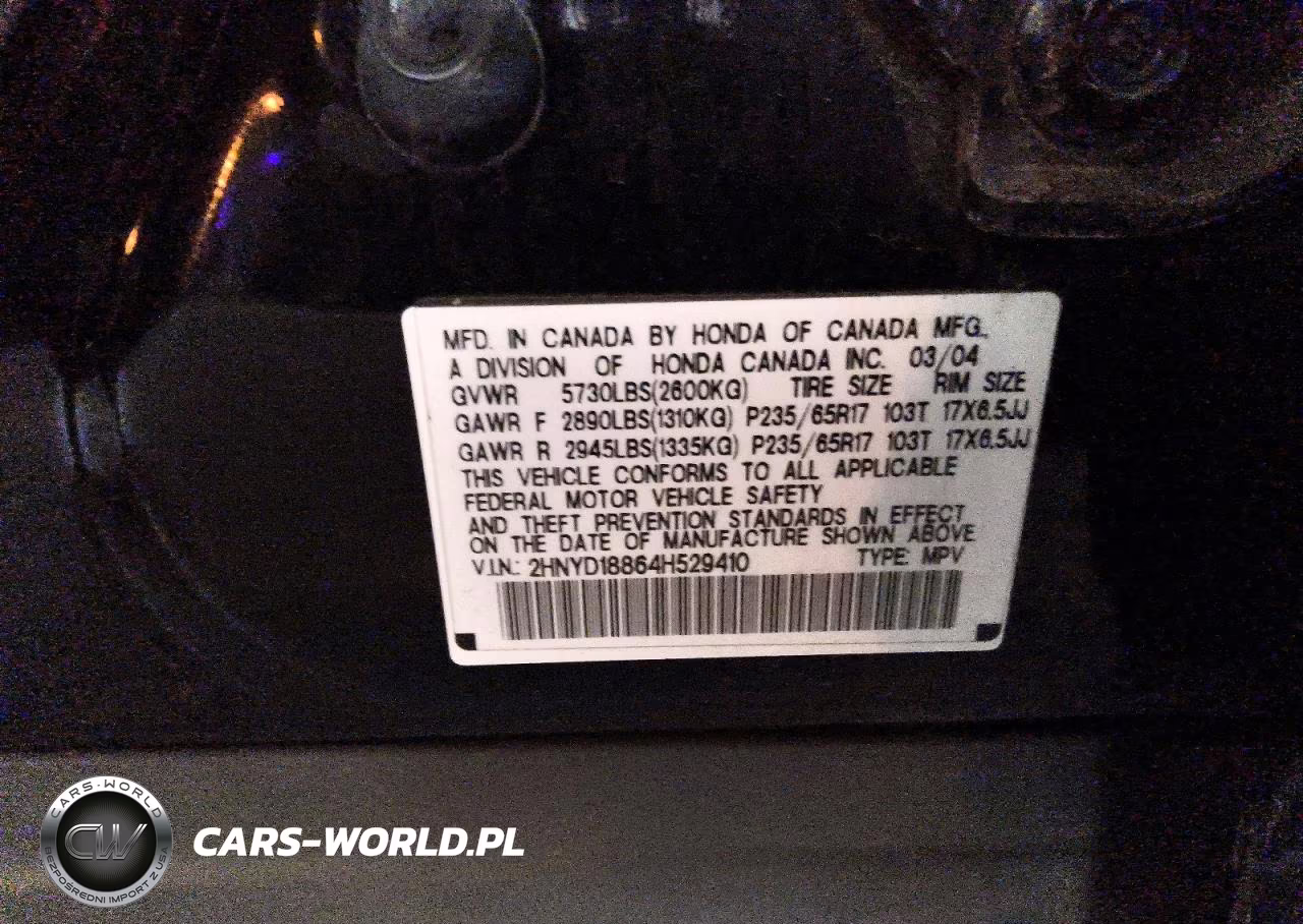 2004 Acura Mdx Touring VIN:2HNYD18864H529410 - 13