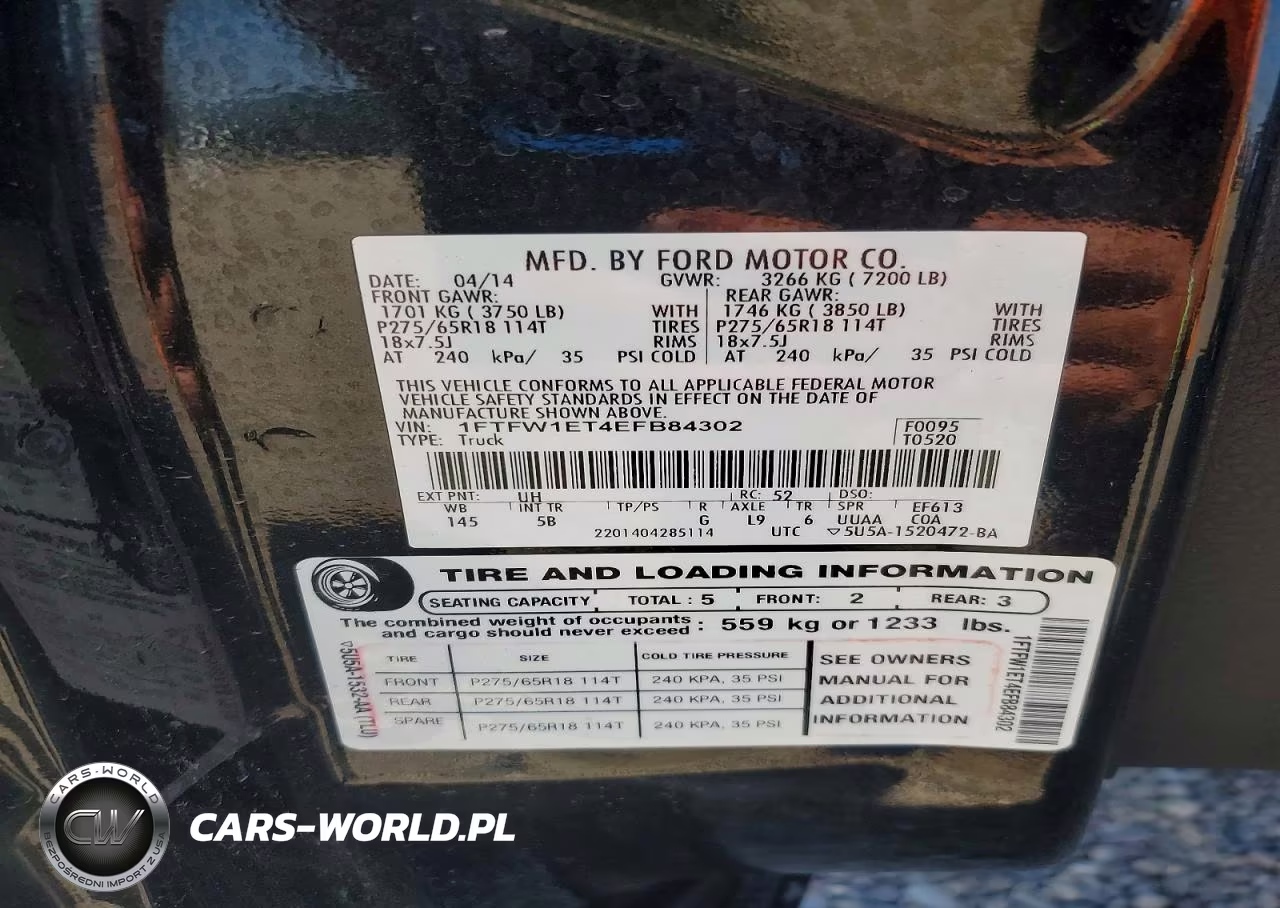 2014 Ford F150 Supercrew VIN:1FTFW1ET4EFB84302 - 12