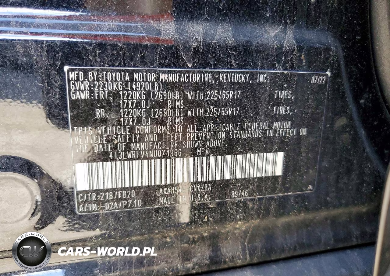 2022 Toyota Rav4 Le VIN:4T3LWRFV4NU071966 - 13