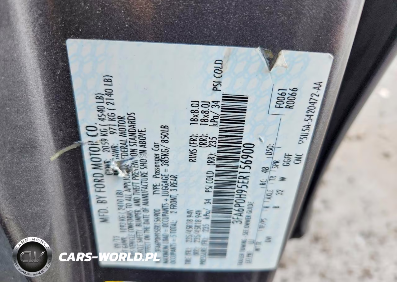 2014 Ford Fusion Se VIN:3FA6P0H95ER156900 - 12