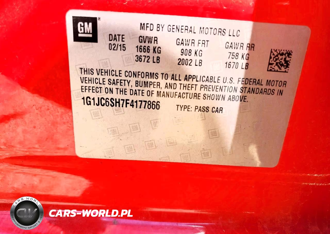 2015 Chevrolet Sonic Lt VIN:1G1JC6SH7F4177866 - 12
