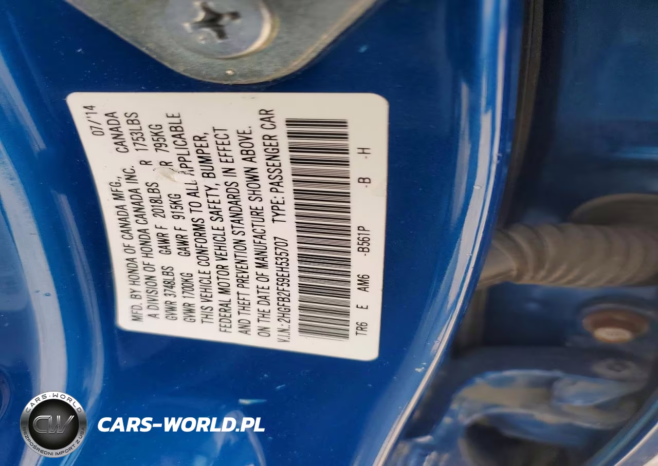 2014 Honda Civic Lx VIN:2HGFB2F59EH535707 - 12
