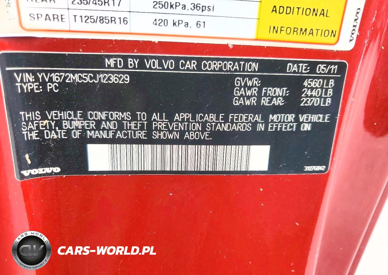 2012 Volvo C70 T5 VIN:YV1672MC5CJ123629 - 12