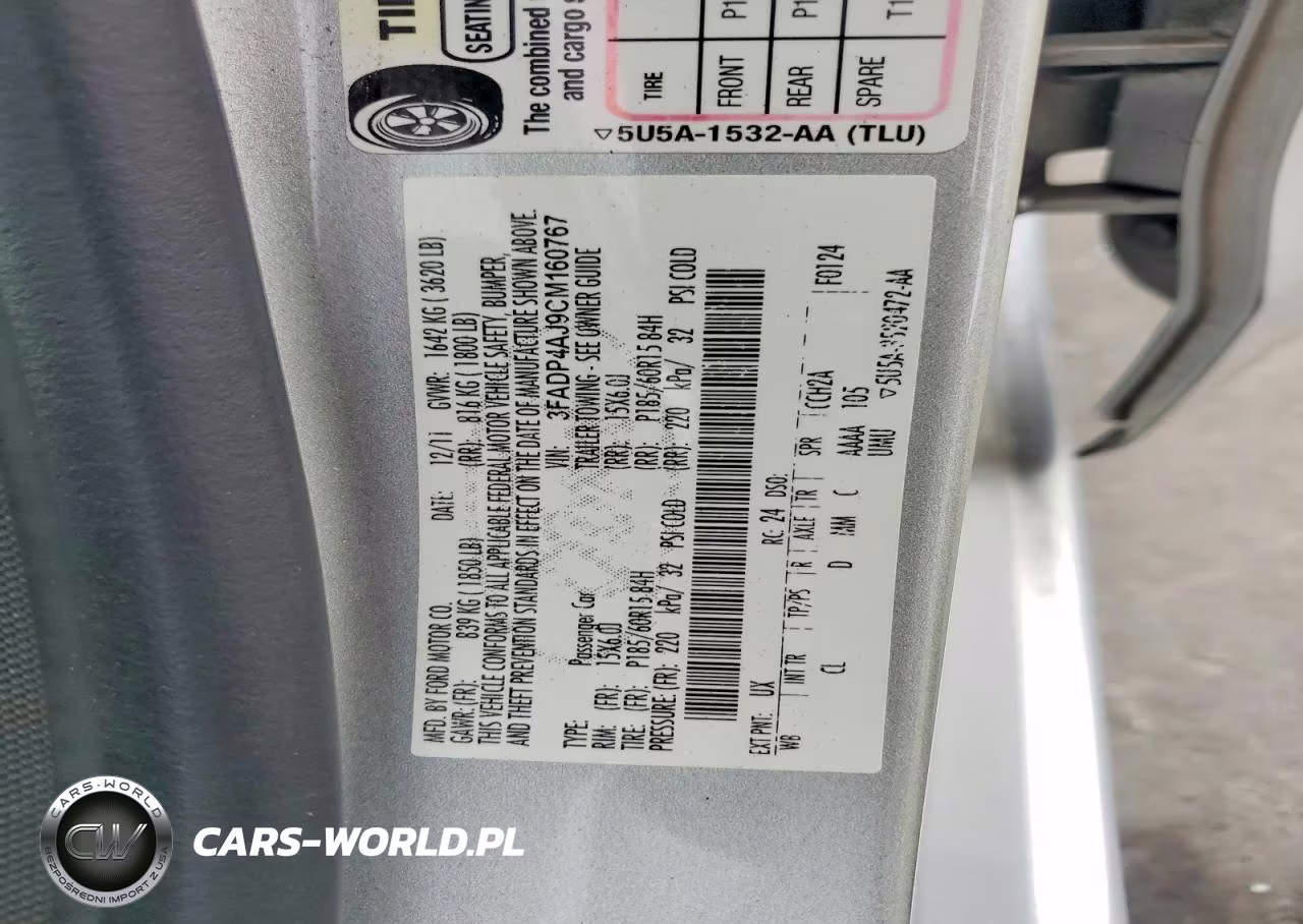 2012 Ford Fiesta S VIN:3FADP4AJ9CM160767 - 12