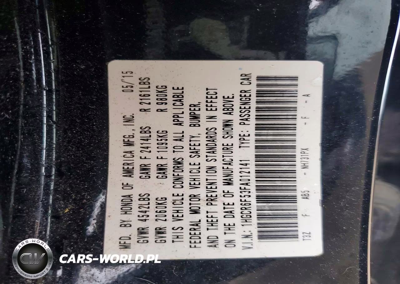 2015 Honda Accord Hybrid Exl VIN:1HGCR6F53FA012141 - 13