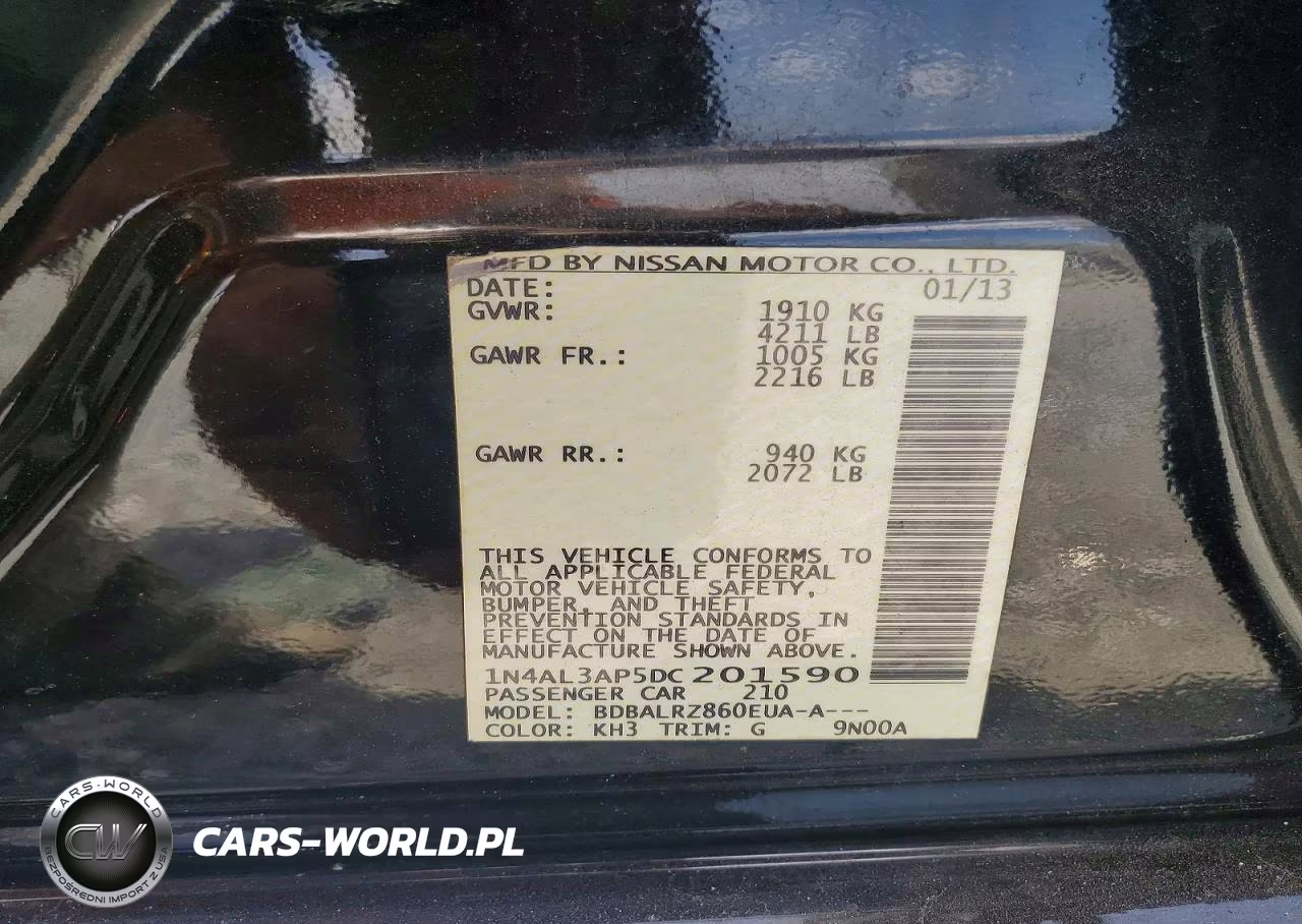 2013 Nissan Altima 2.5 VIN:1N4AL3AP5DC201590 - 12