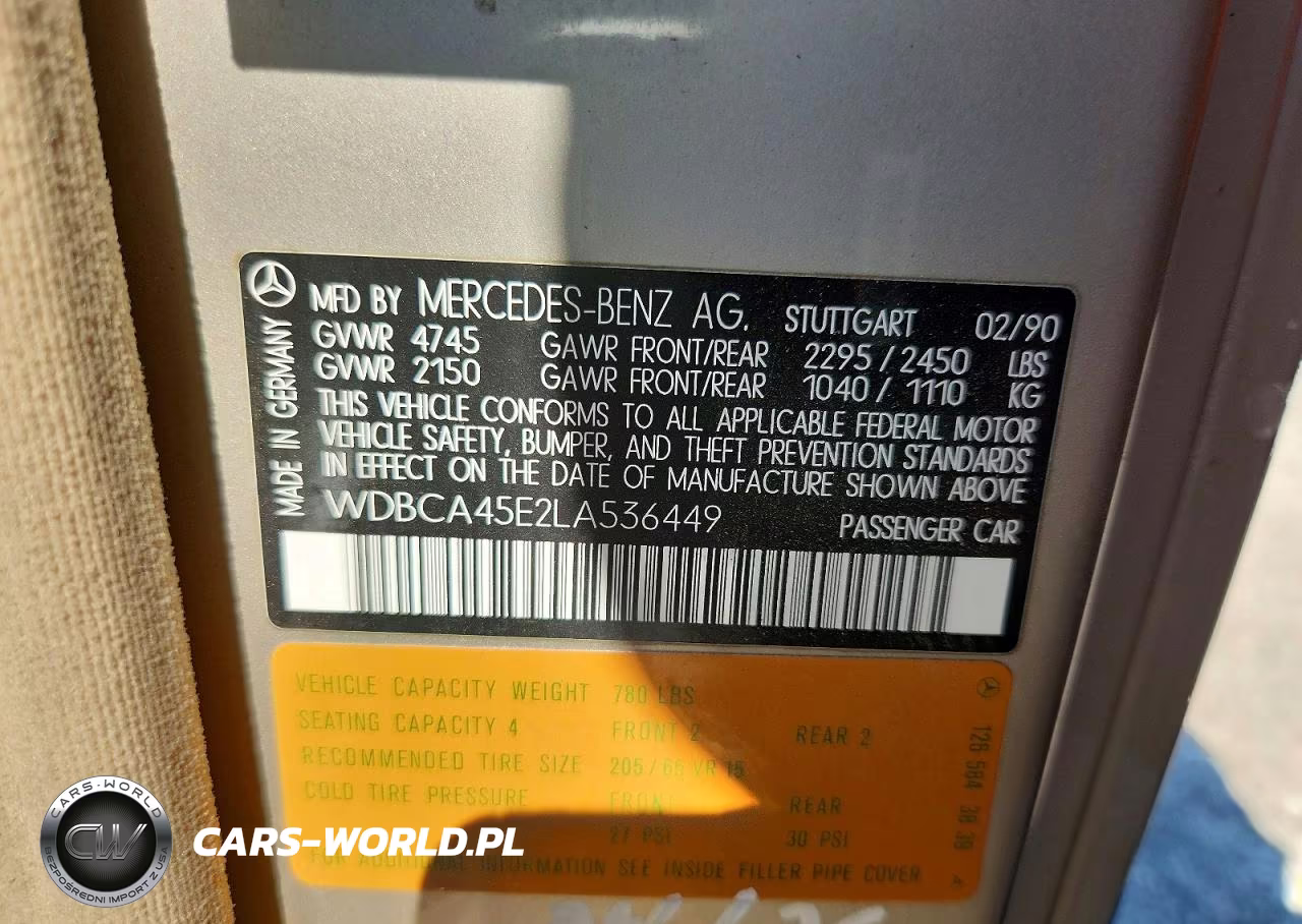 1990 Mercedes-Benz 560 Sec VIN:WDBCA45E2LA536449 - 12