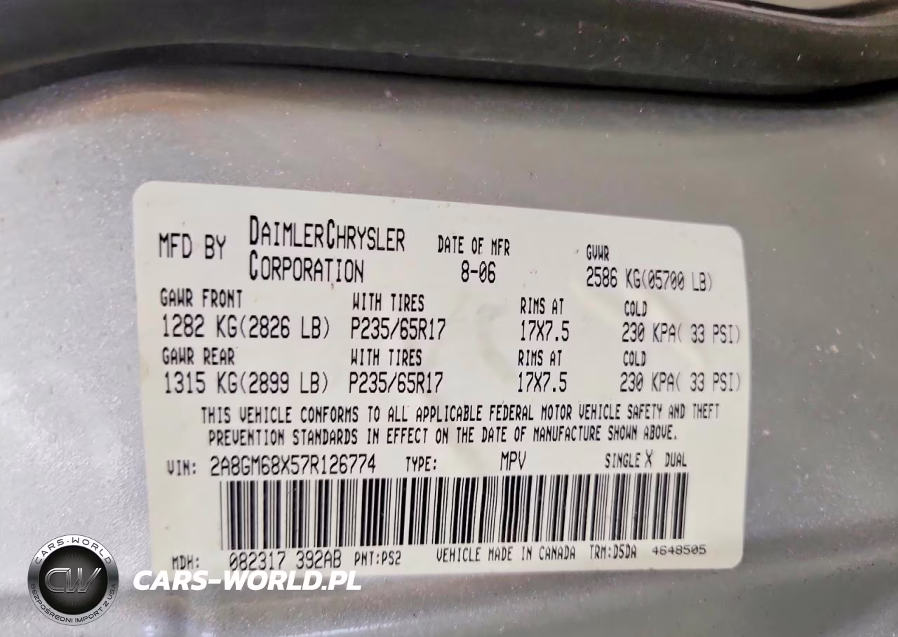 2007 Chrysler Pacifica Touring VIN:2A8GM68X57R126774 - 13